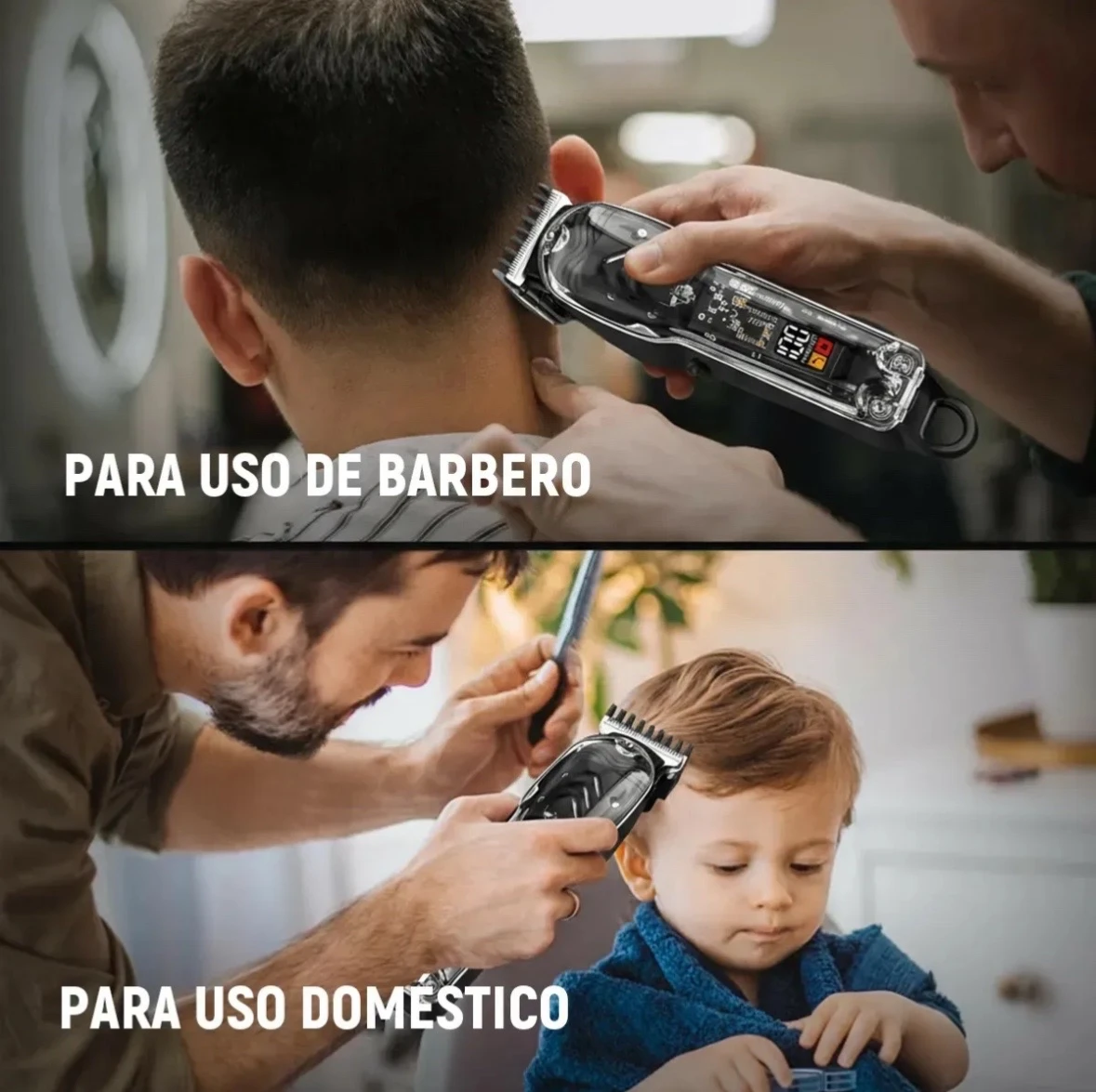 Rasuradora Recortadora Barbería Transparente LED USB – Máquina Patillera Cortadora de Cabello y Barba 5