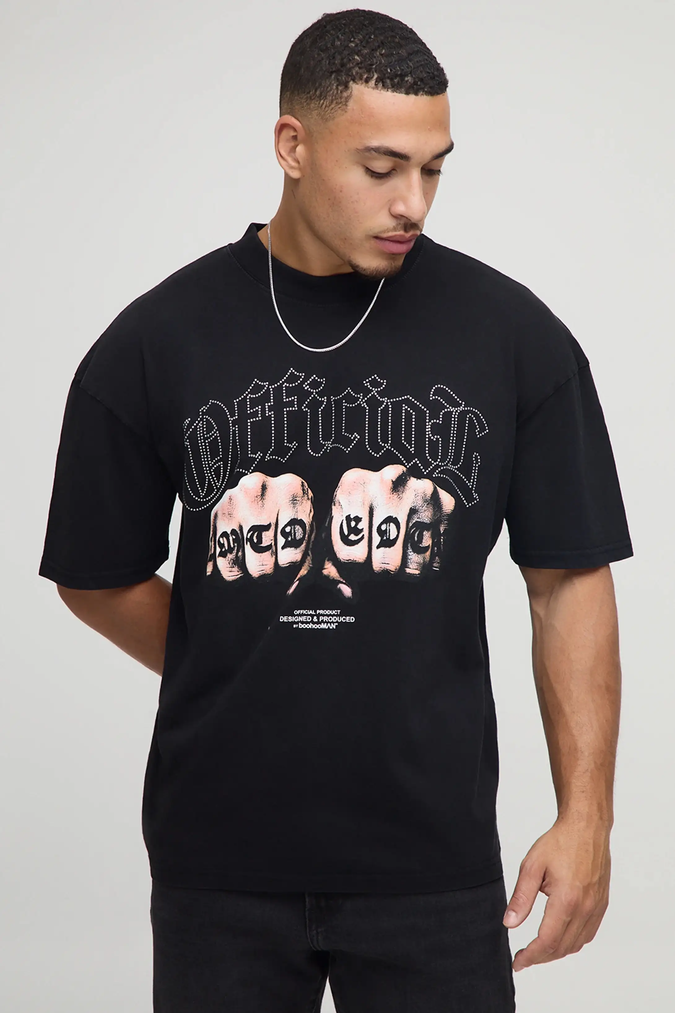 Oversized Rhinestone T Shirt- Size M y L
