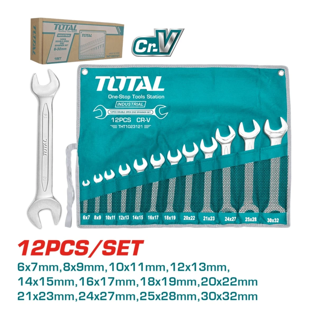 THT1023121 Set de llaves abiertas 6-32mm 12pcs total