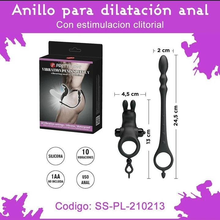 Anillo para estimulacion clitorial y dilatacion anal,