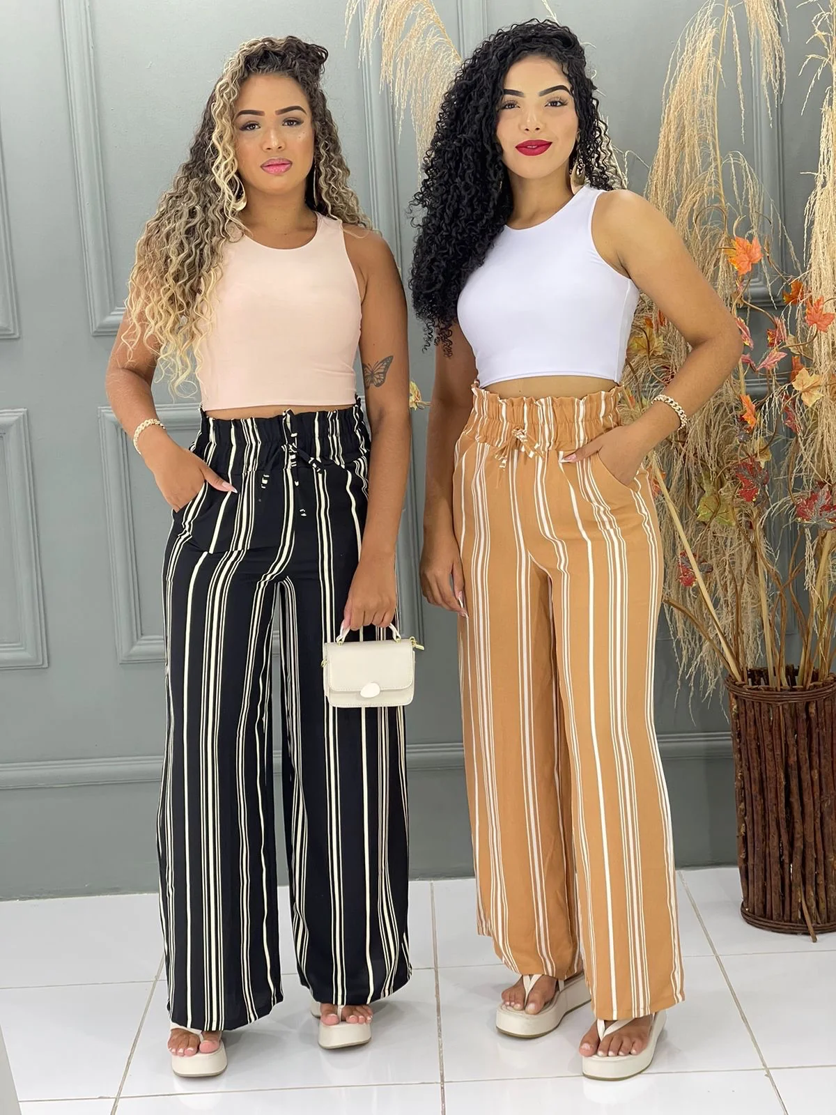 Calça pantalona listrada 6