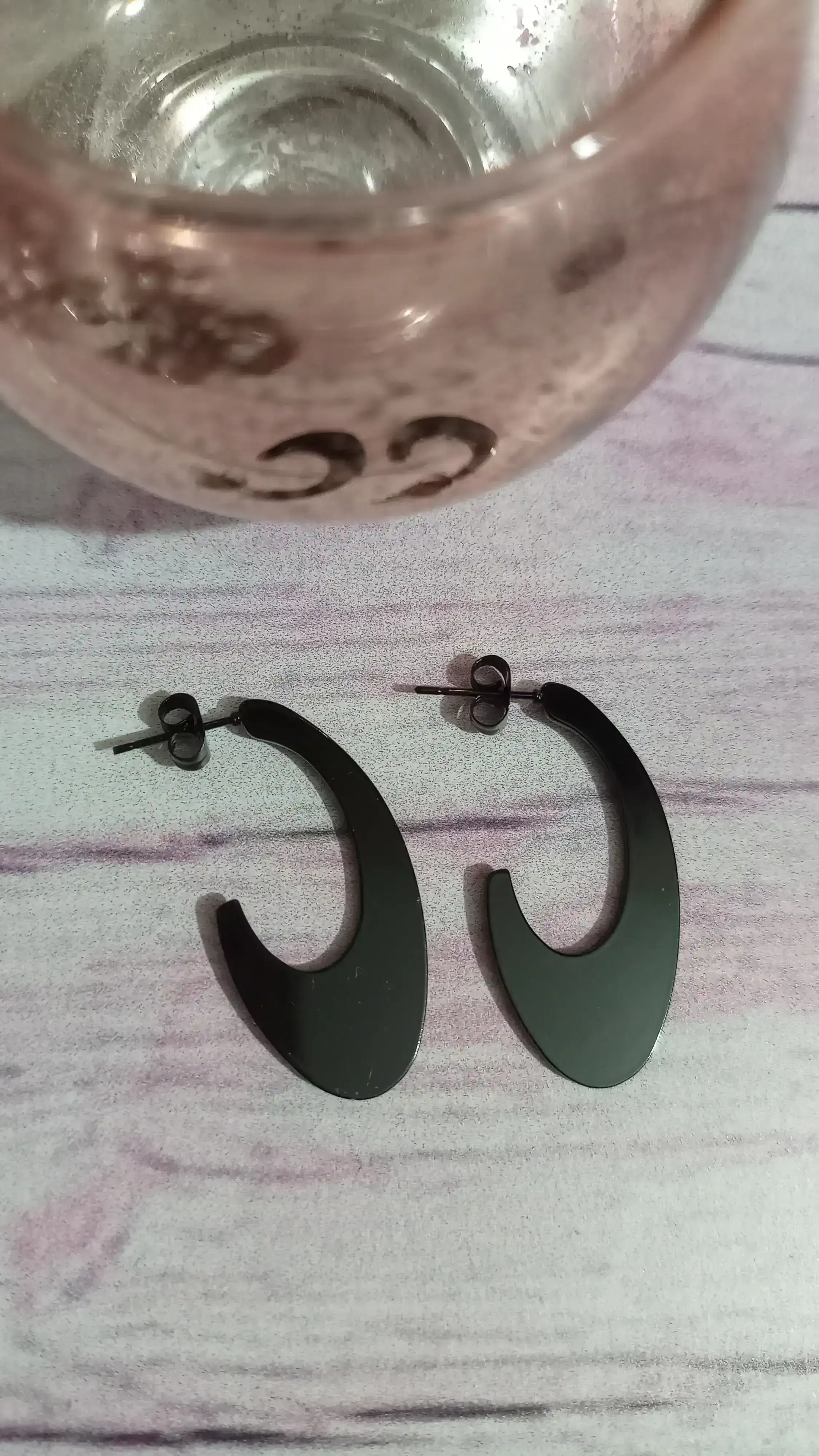 Aros pasantes acero negro
