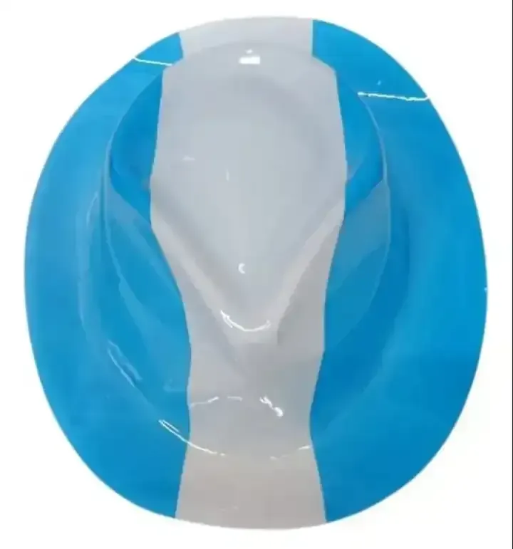 Sombrero/gorro cowboy plastico argentina celeste y blanco  3