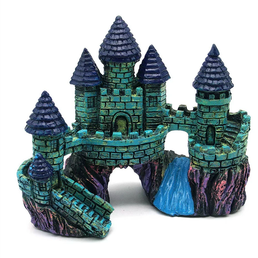 Adorno de Resina Mini Castillo 15*8*13.5cm Aq-376