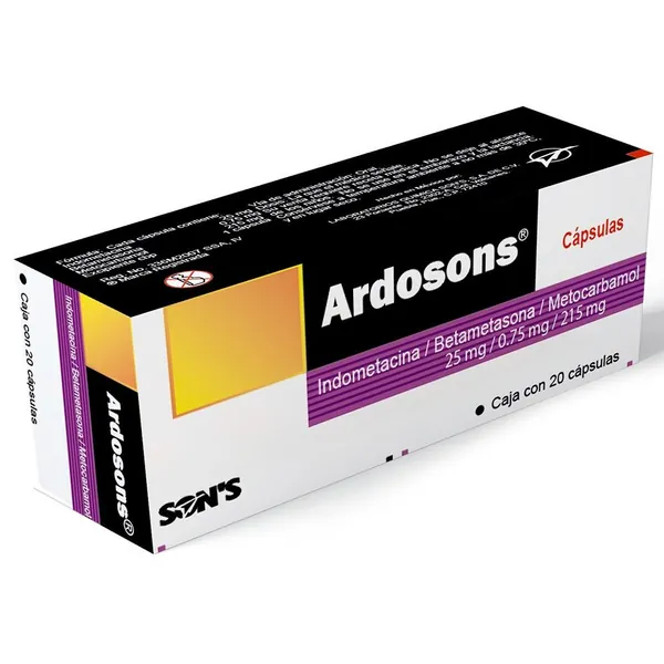 Ardosons /indometacina/betametasona/metocarbamol-25mg-0.75mg215mg
