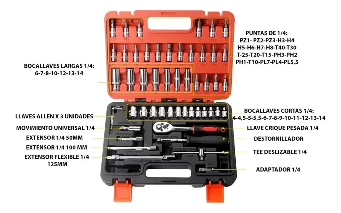 SET DE TUBOS NEW TOOLS 53 PIEZAS
