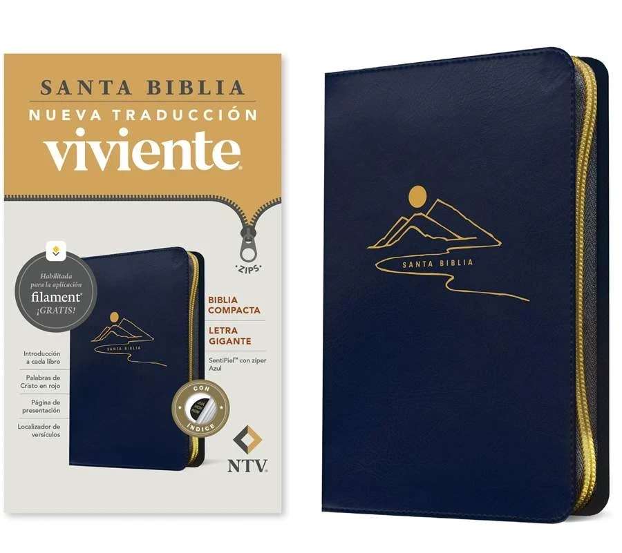 Biblia NTV compacta letra gigante azul 3