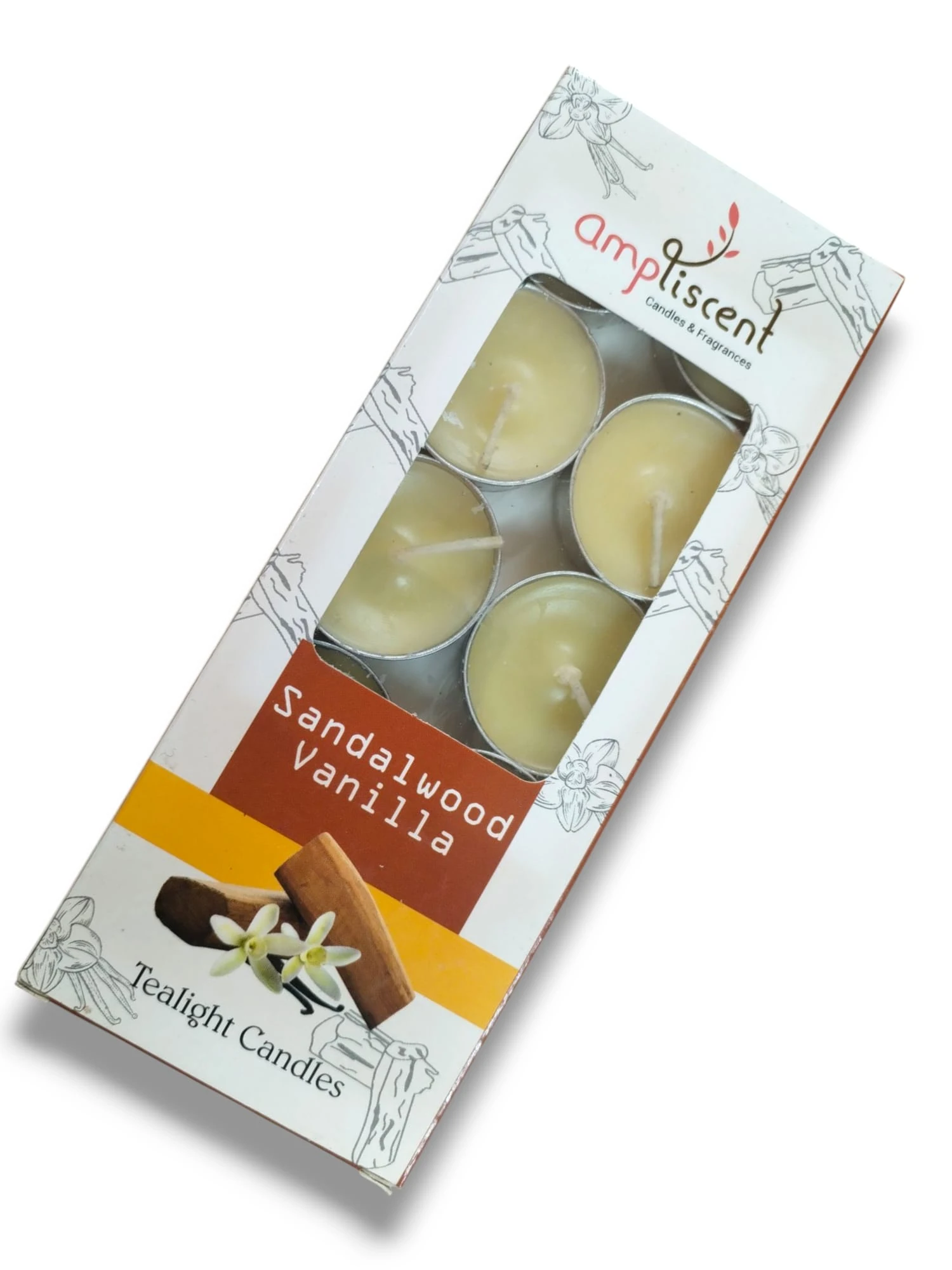 Velas Aromaticas Ampliscent  Sandalo y Vainilla