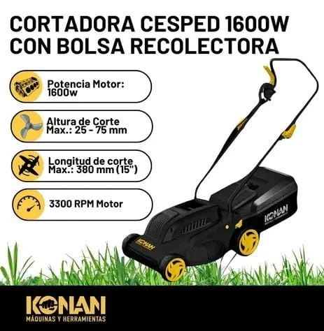 CORTADORA DE CESPED KONNA 1600W