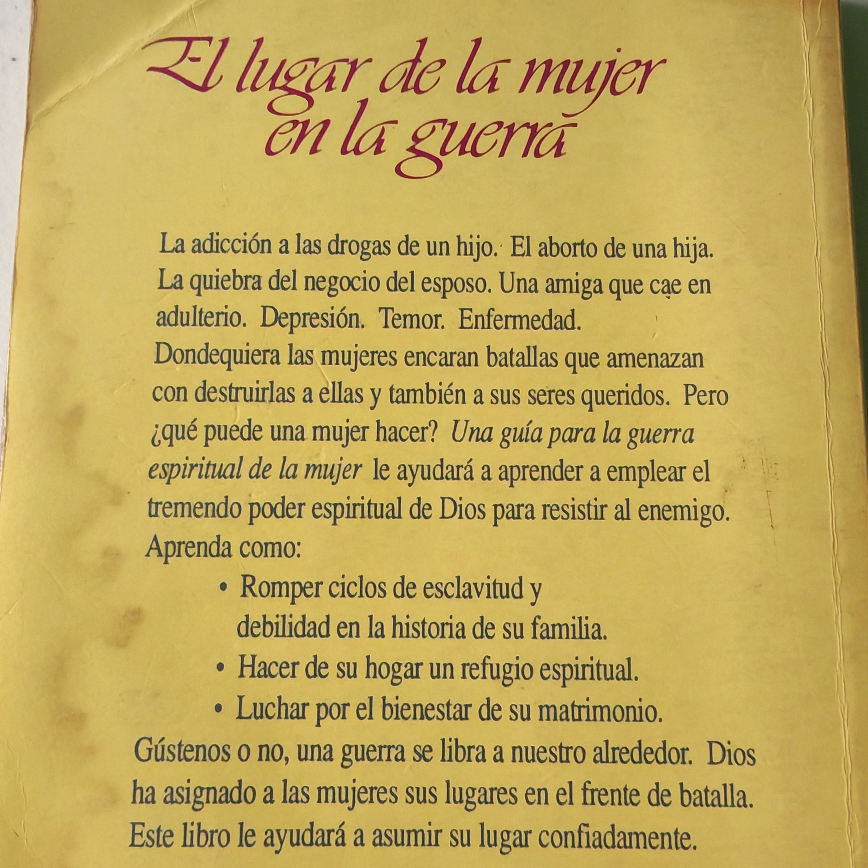 Guerra espiritual, Una guia para la mujer, Sherrer y Garlock, usado  2