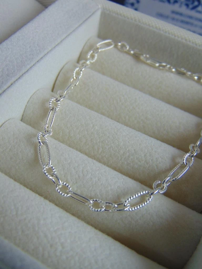 PULSERA PLATA LEY 925 CARTIER OVALADA DIAMANTADA 3MM | 18CM 2