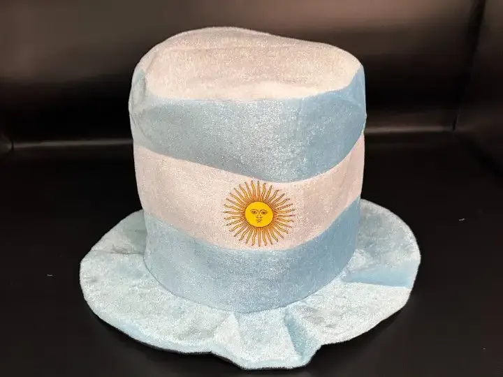 Sombrero/gorro galera argentina celeste y blanco  3