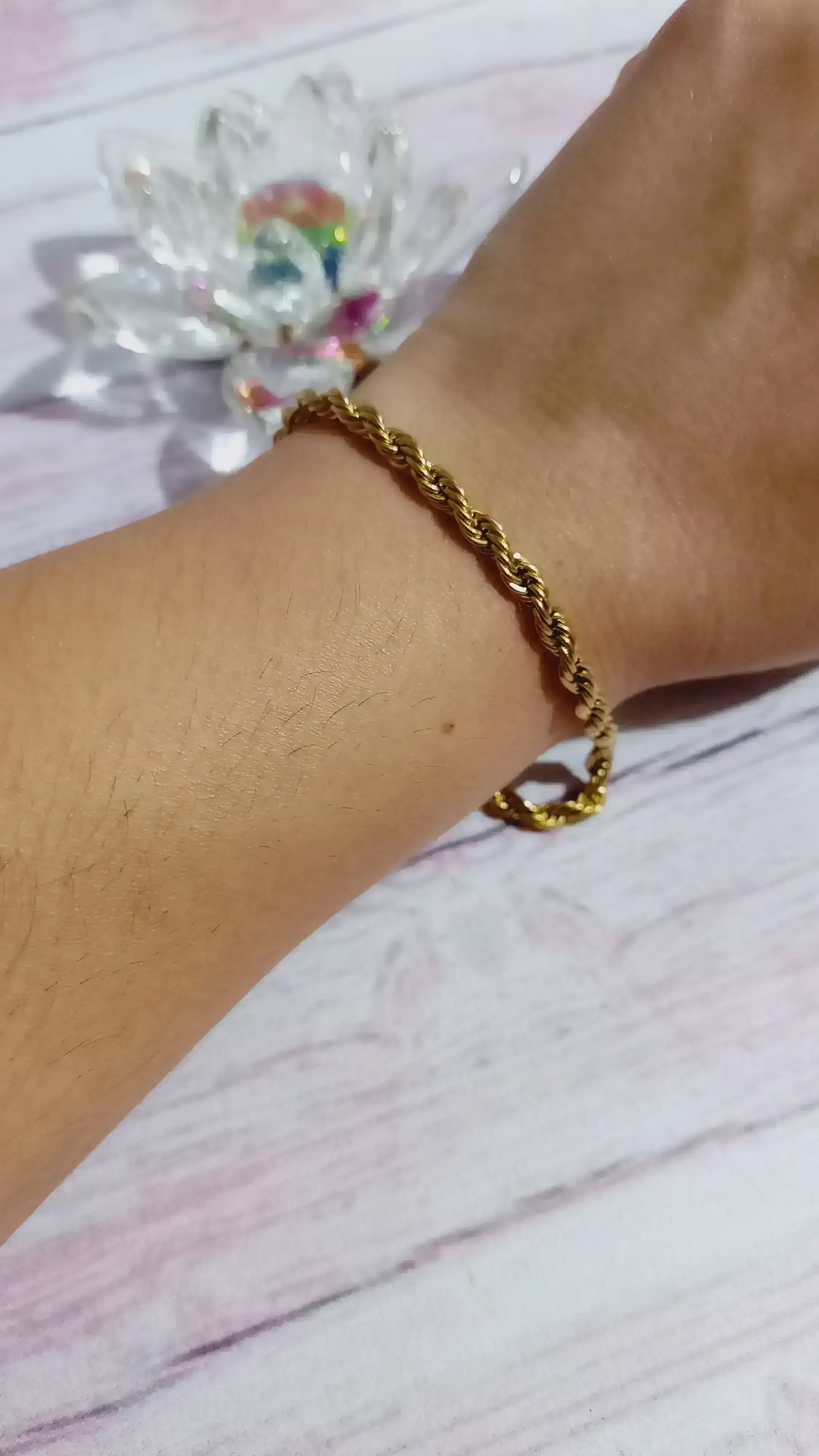 PULSERA CADENA EN ACERO DORADO!! 3