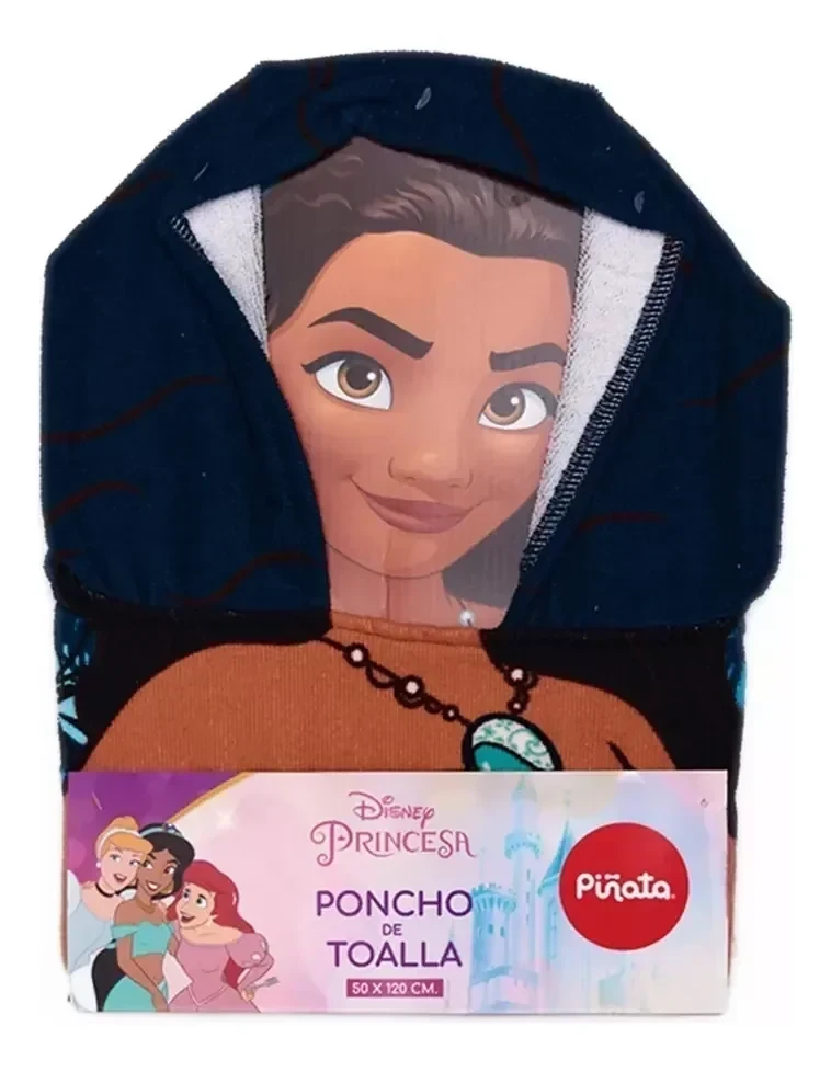 Poncho De Toalla Infantil Salida De Baño Piñata Con Capucha Moana 
