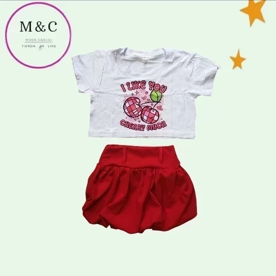 Conjunto T- 6 falda y blusa 