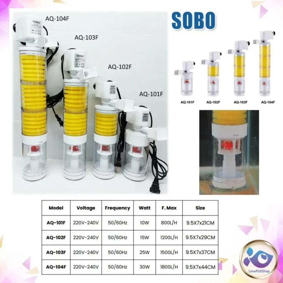 Filtro Interno Sobo Aq-104f 30w 1800l/h 2