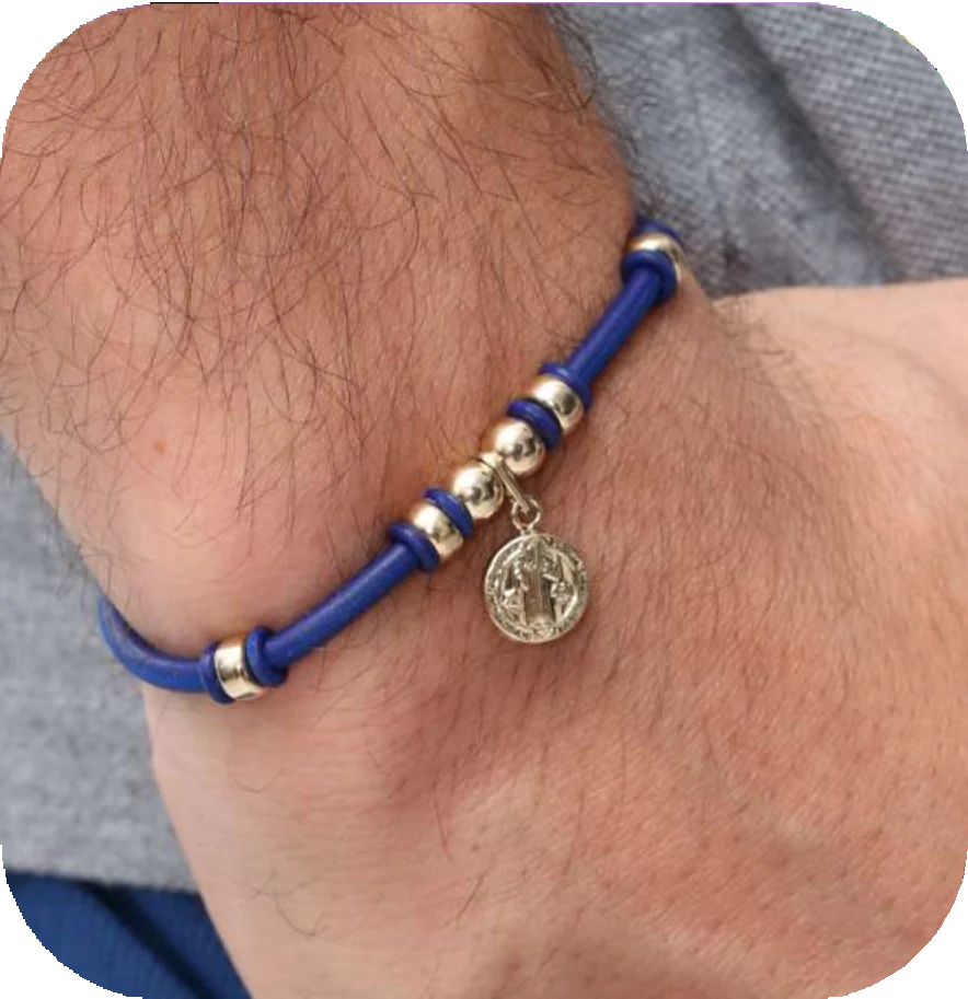TB-02090399-PULSERA CAUCHO NEO B6MM DIJE SAN BENITO (RIAZA)