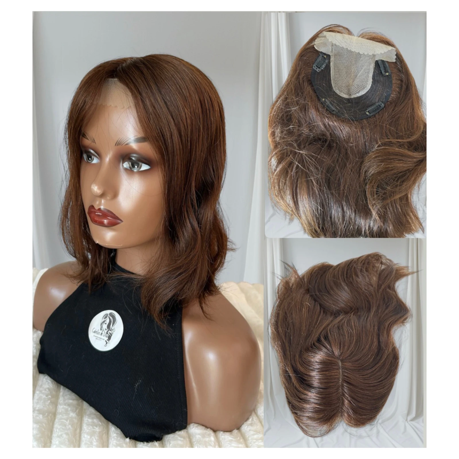 Topper cabello humano 14” con frontal 