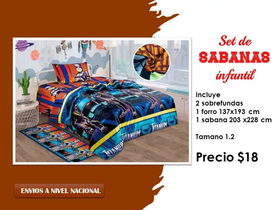 Set de sabanas para camas 1.2 m