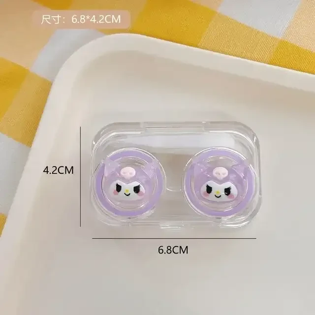 Porta Lentes Transparente Kawaii + Pinza + Aplicador  5