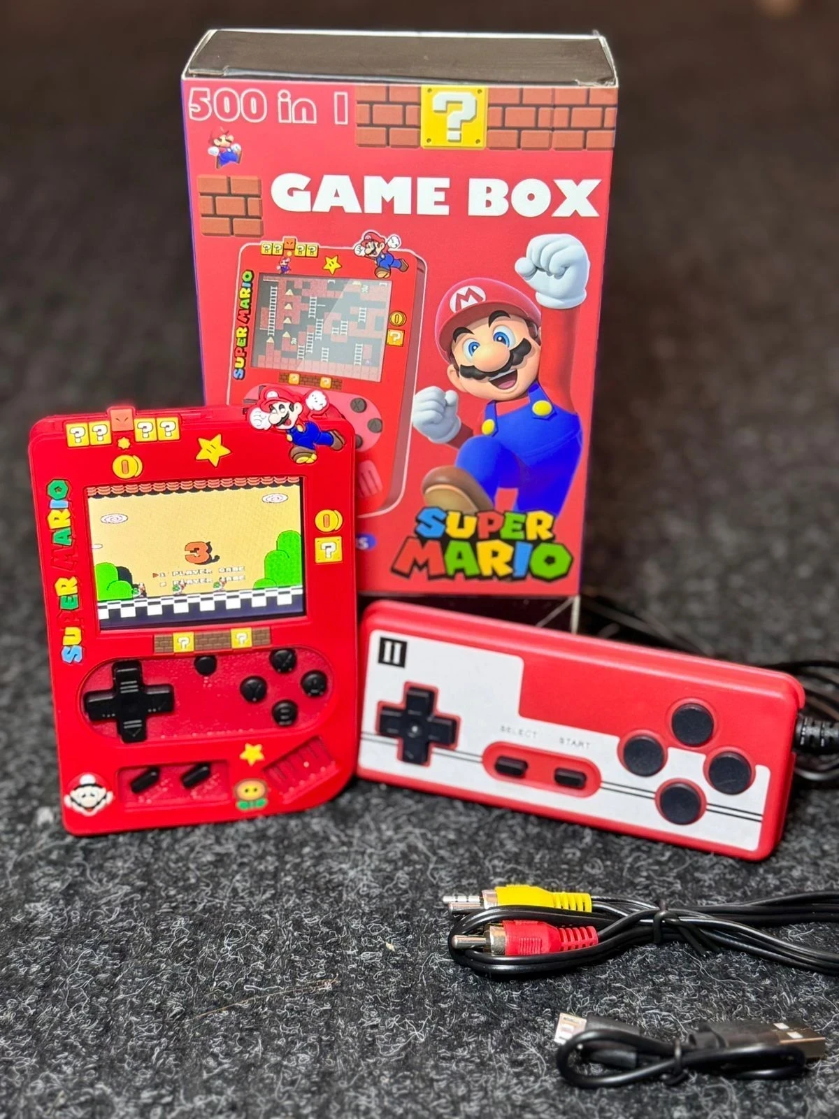 CONSOLA RETRO 500 JUEGOS EN 1 - INCLUYE CONTROL, CARGADOR Y CABLE  6