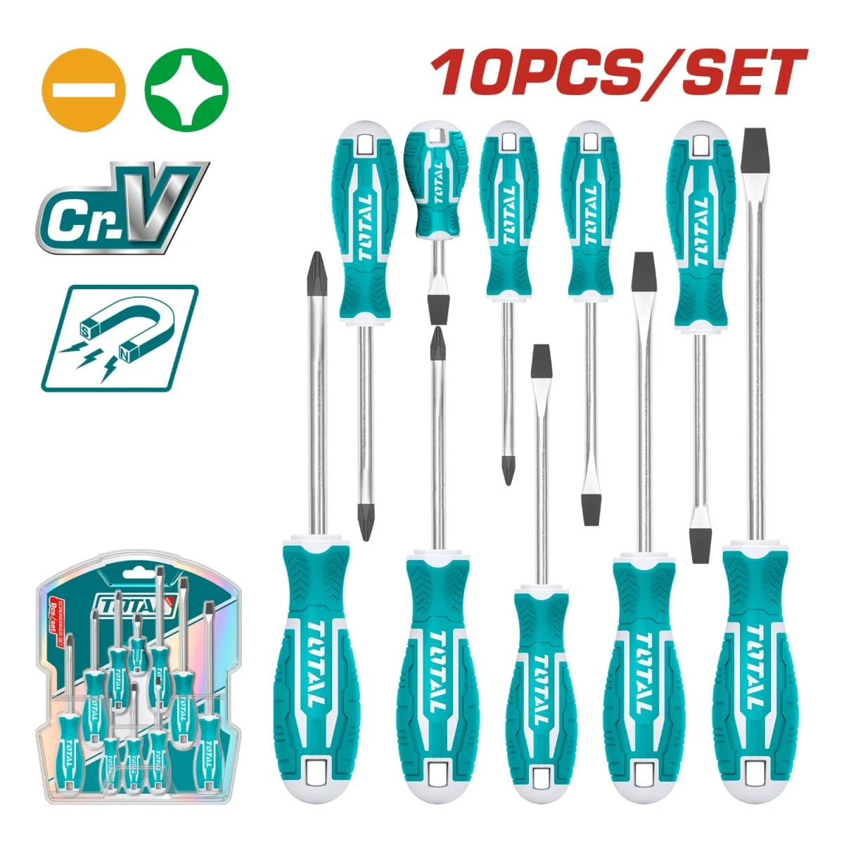 THT250610 Set de destornilladores 10pcs magnetico total 2