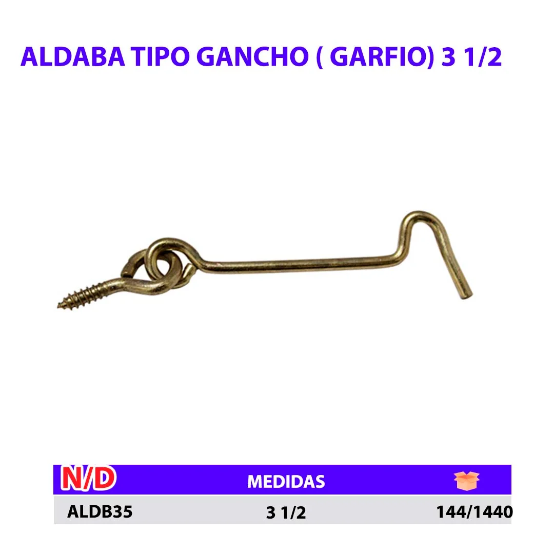 ALDABA TIPO GANCHO (Garfio 144 Pzs) 3 1/2