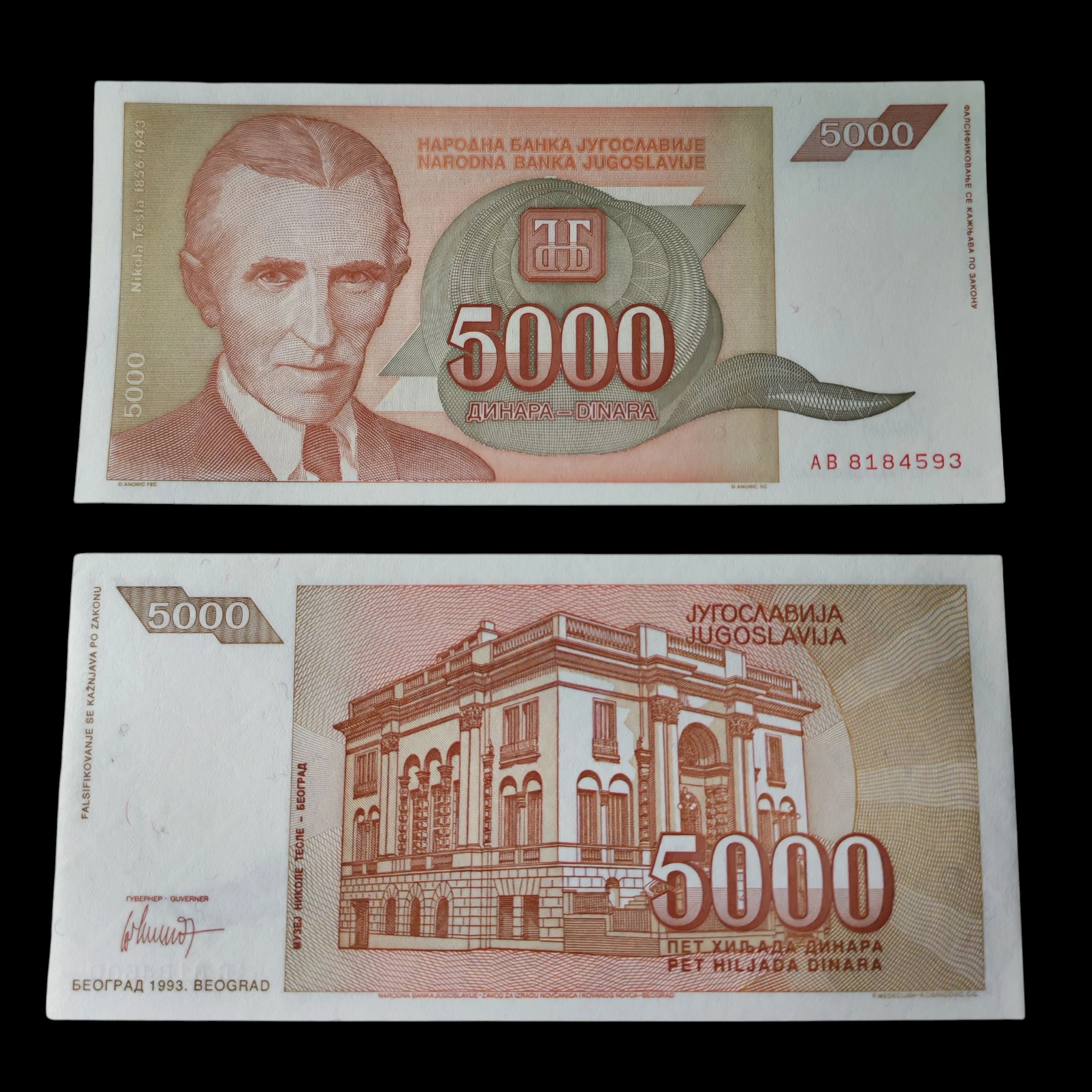 ° Yugoslavia 5000 dinares UNC