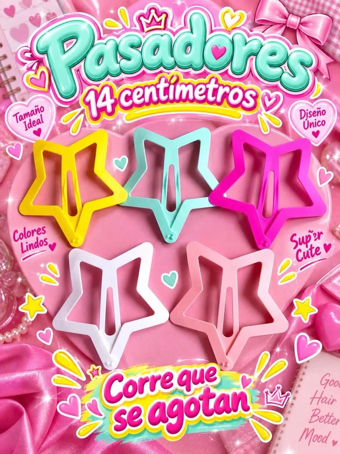 cucas gigantes en forma de estrella, mide 14 cm de diametro 