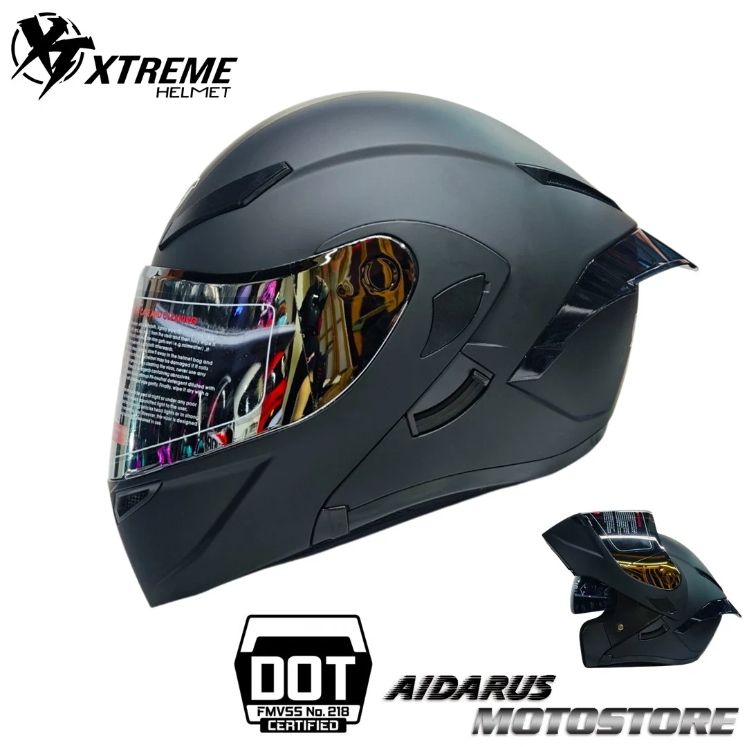 CASCO XTREME JH902 NEGRO MATE VISOR ESPEJO