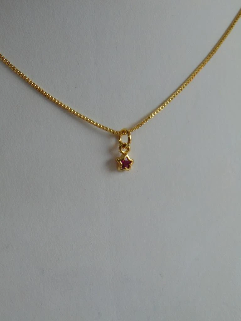 CADENA + DIJE RODIO DOR MINI ESTRELLA FUCSIA 3