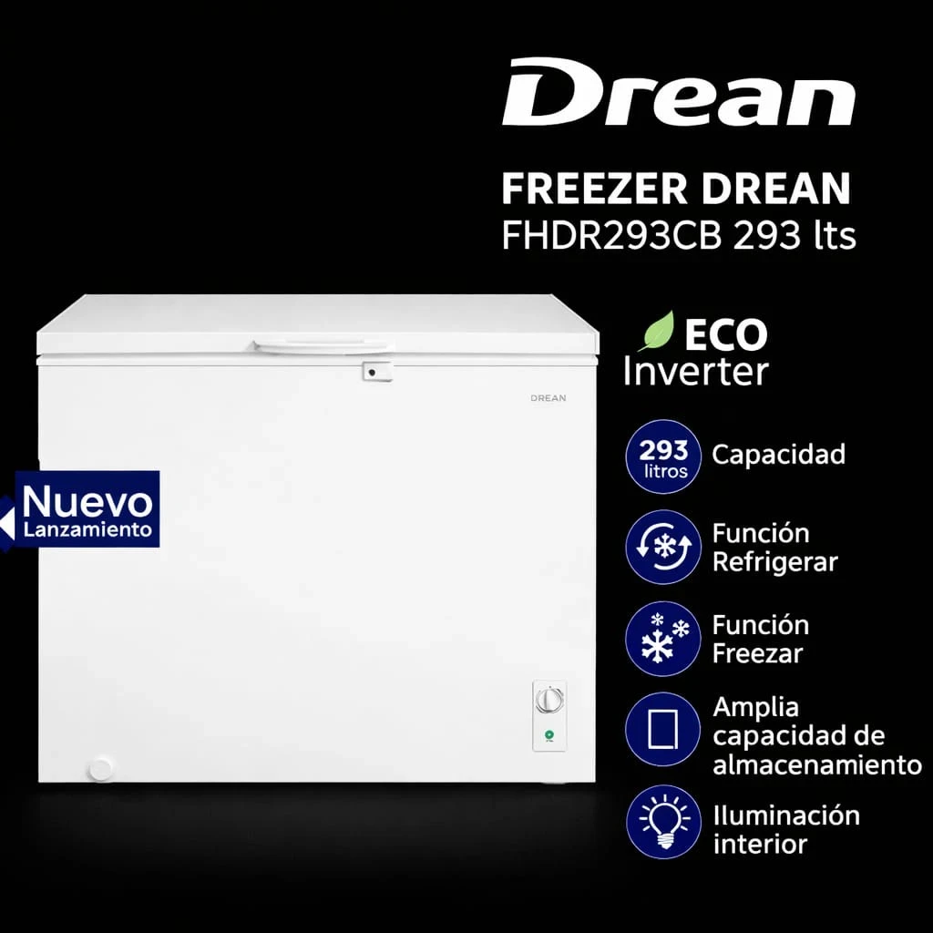 FREEZER DE POZO DREAN INVERTER 293 LTS 
