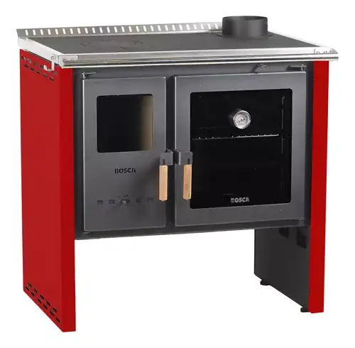 Pack Cocina A Leña Bosca Hestia 90 Rojo + Kit Base por Bosca 3