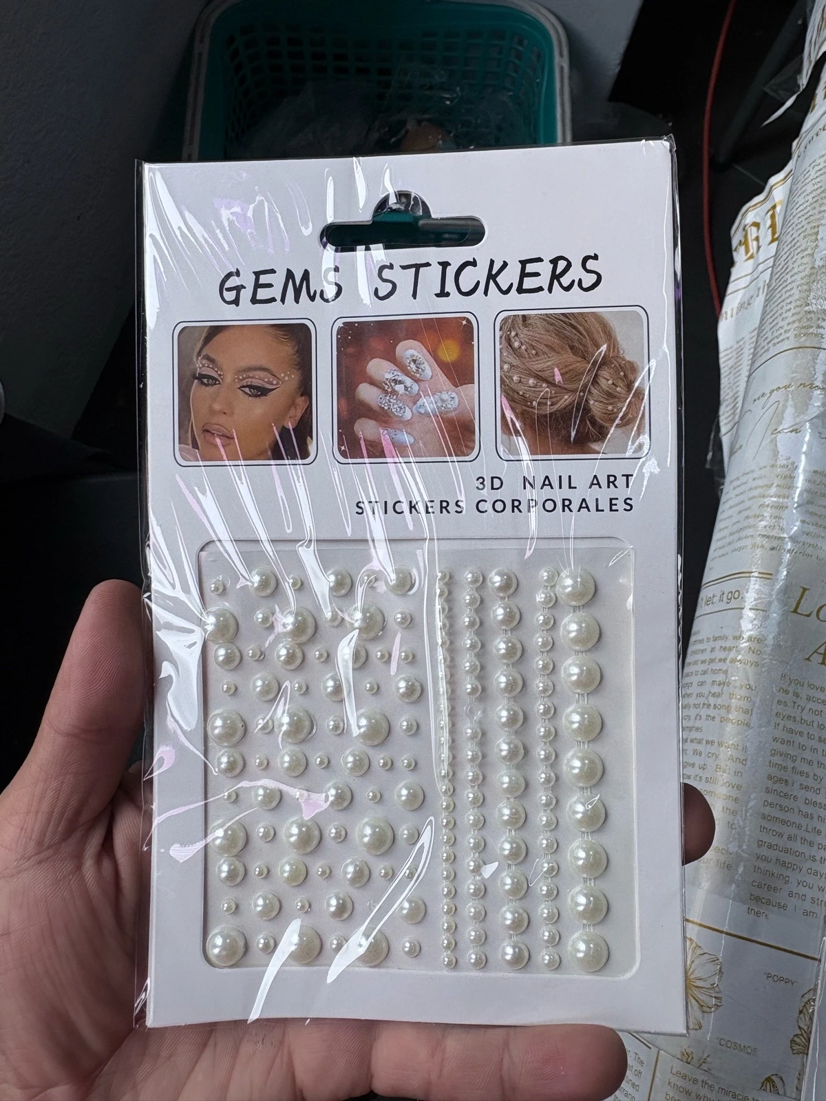DOCENA DE GEMAS DE PERLAS ADHESIVAS 6