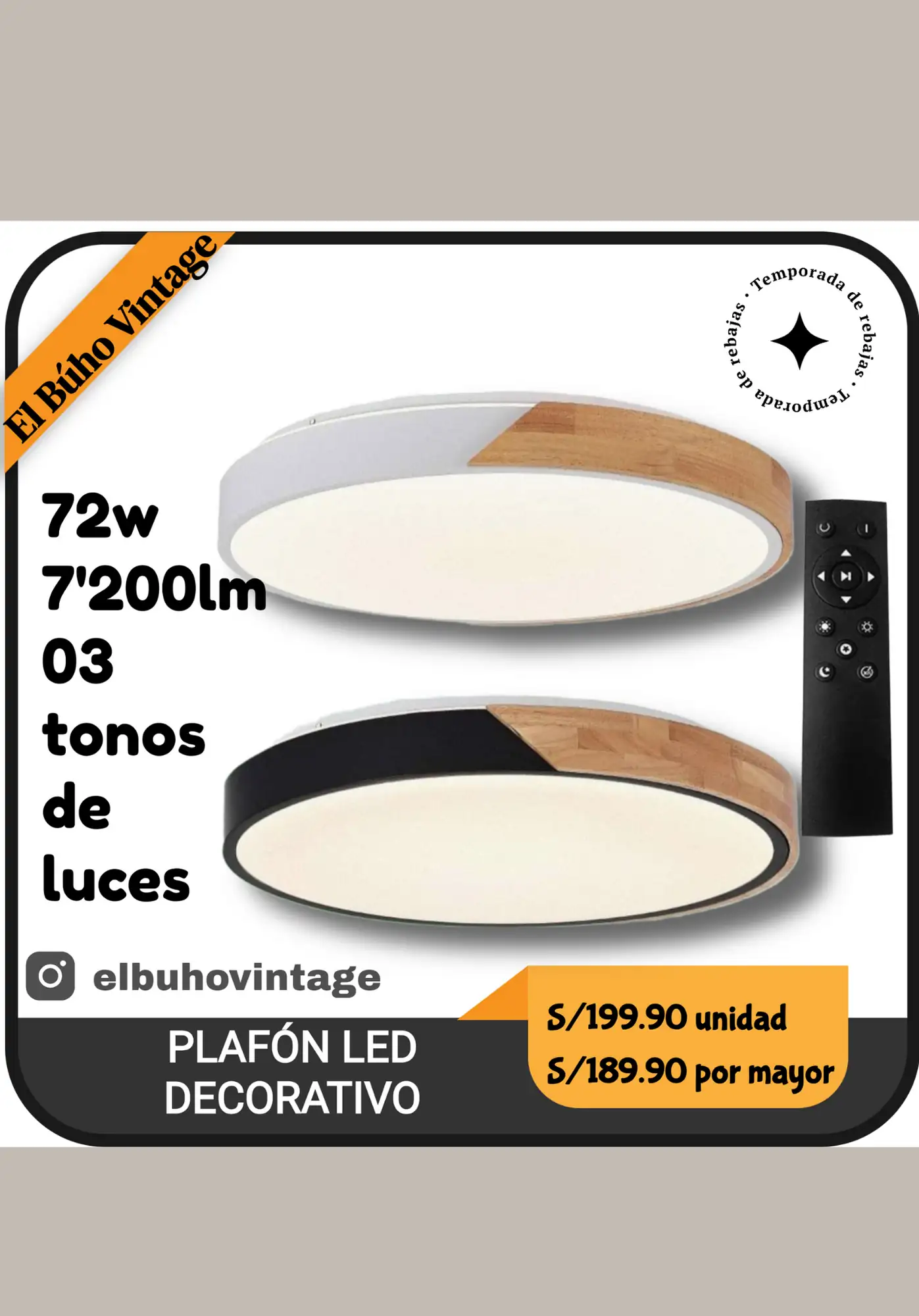 Plafón LED Decorativo 72w  4