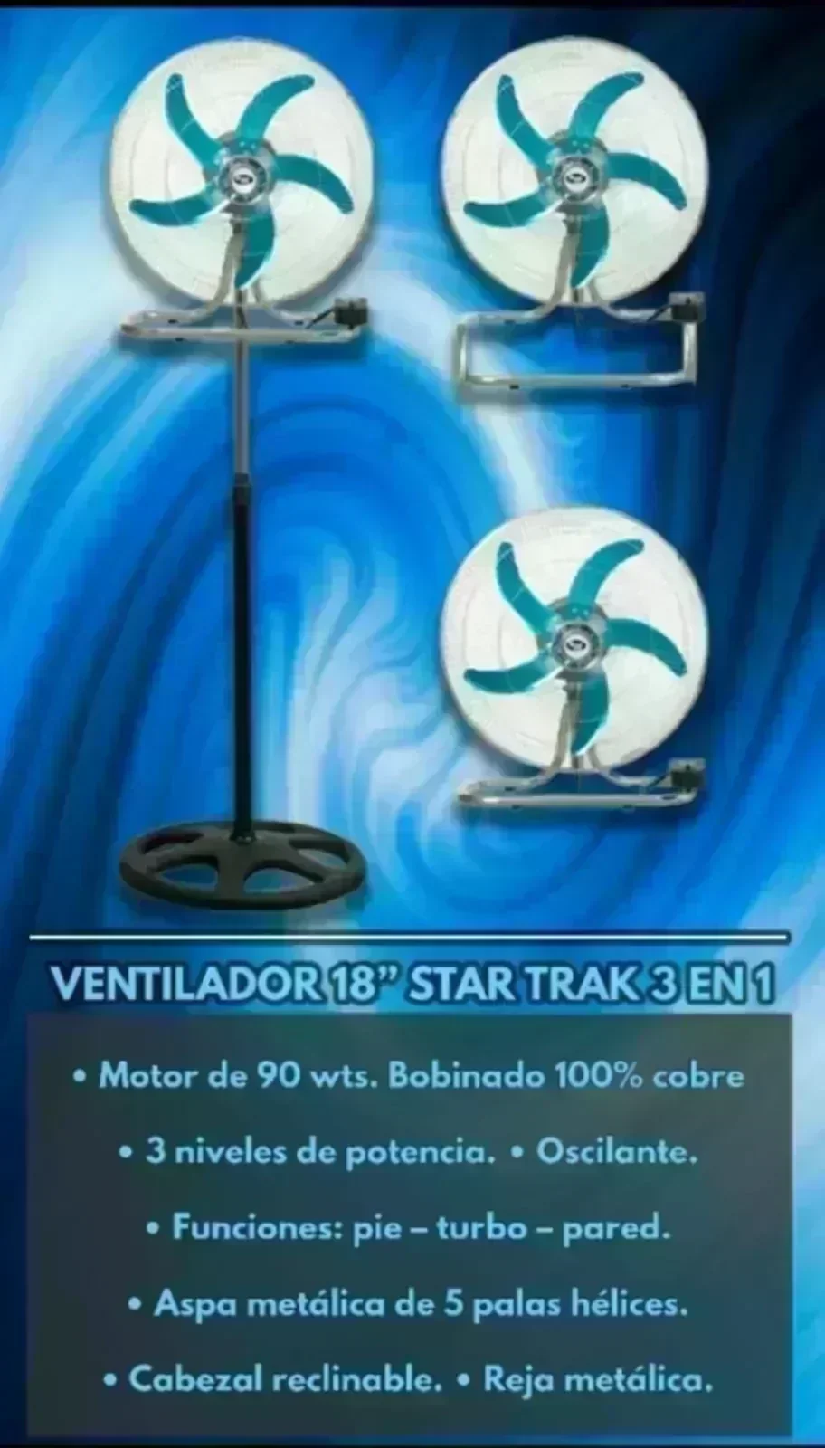 Ventilador 18'' Star Trak 3 En 1 STP31-18
