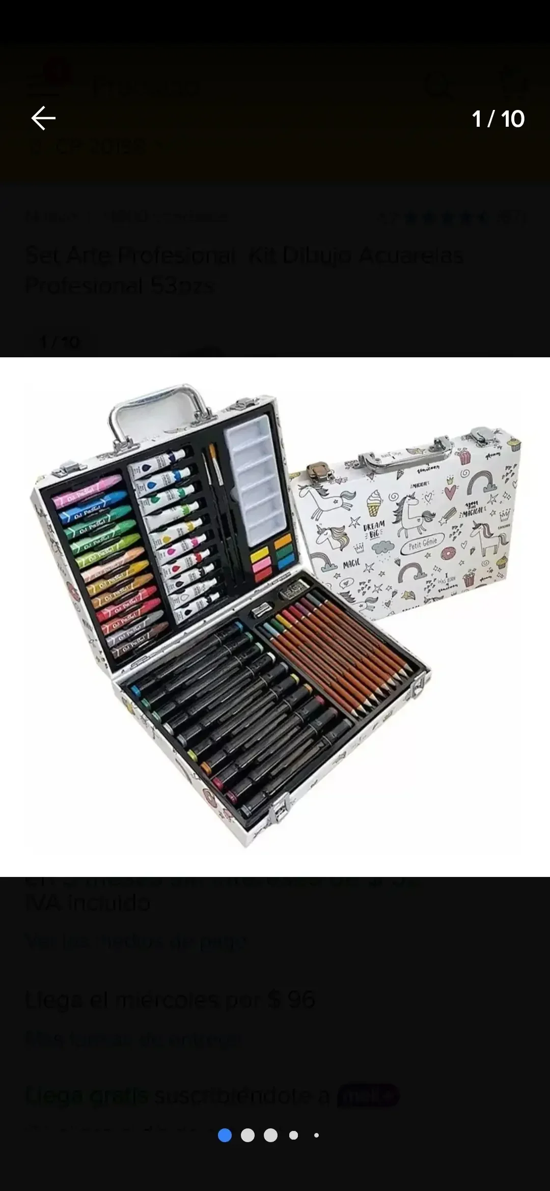 Set de arte unicornio 