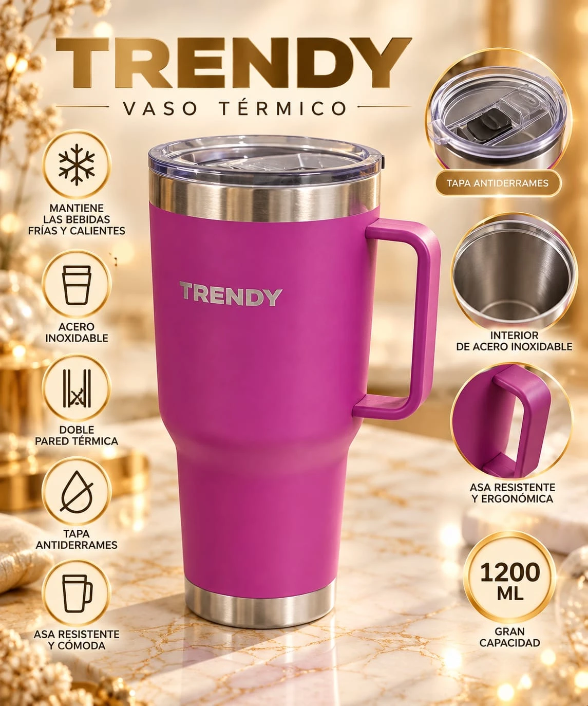 VASO TÉRMICO TRENDY 1200 ML