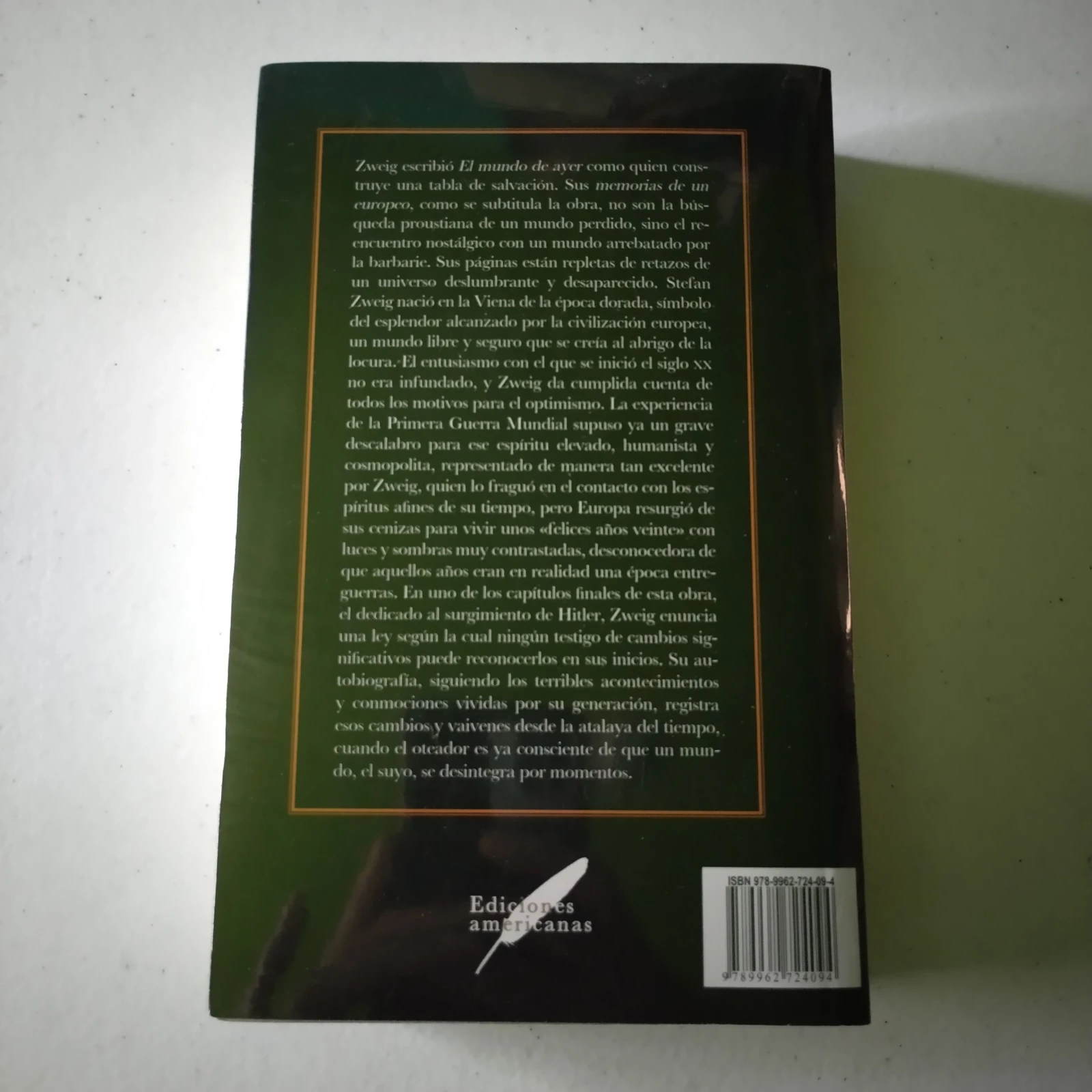 El mundo de ayer , Stefan Zweig, nuevo  2