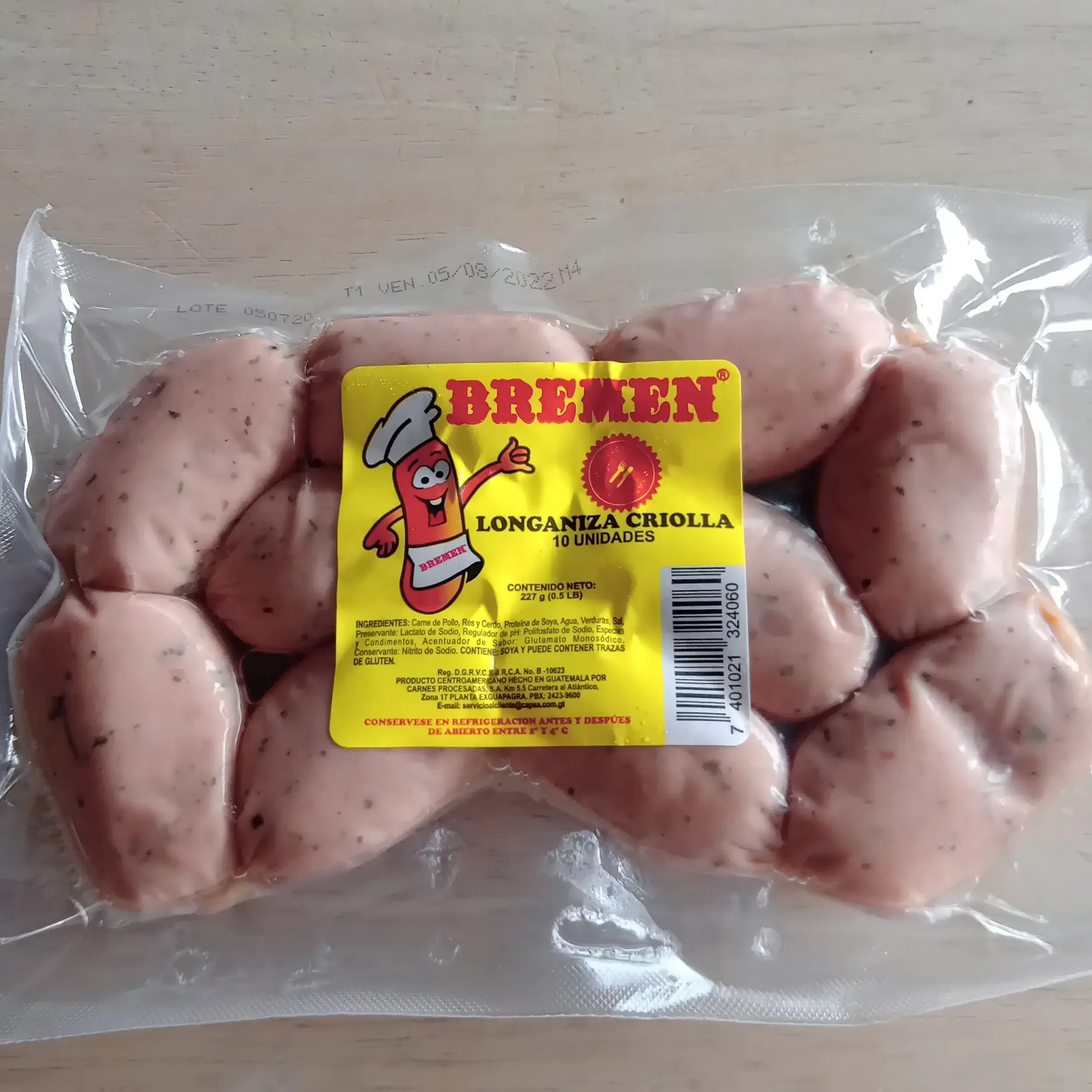 Longaniza criolla 10 unidades bremen