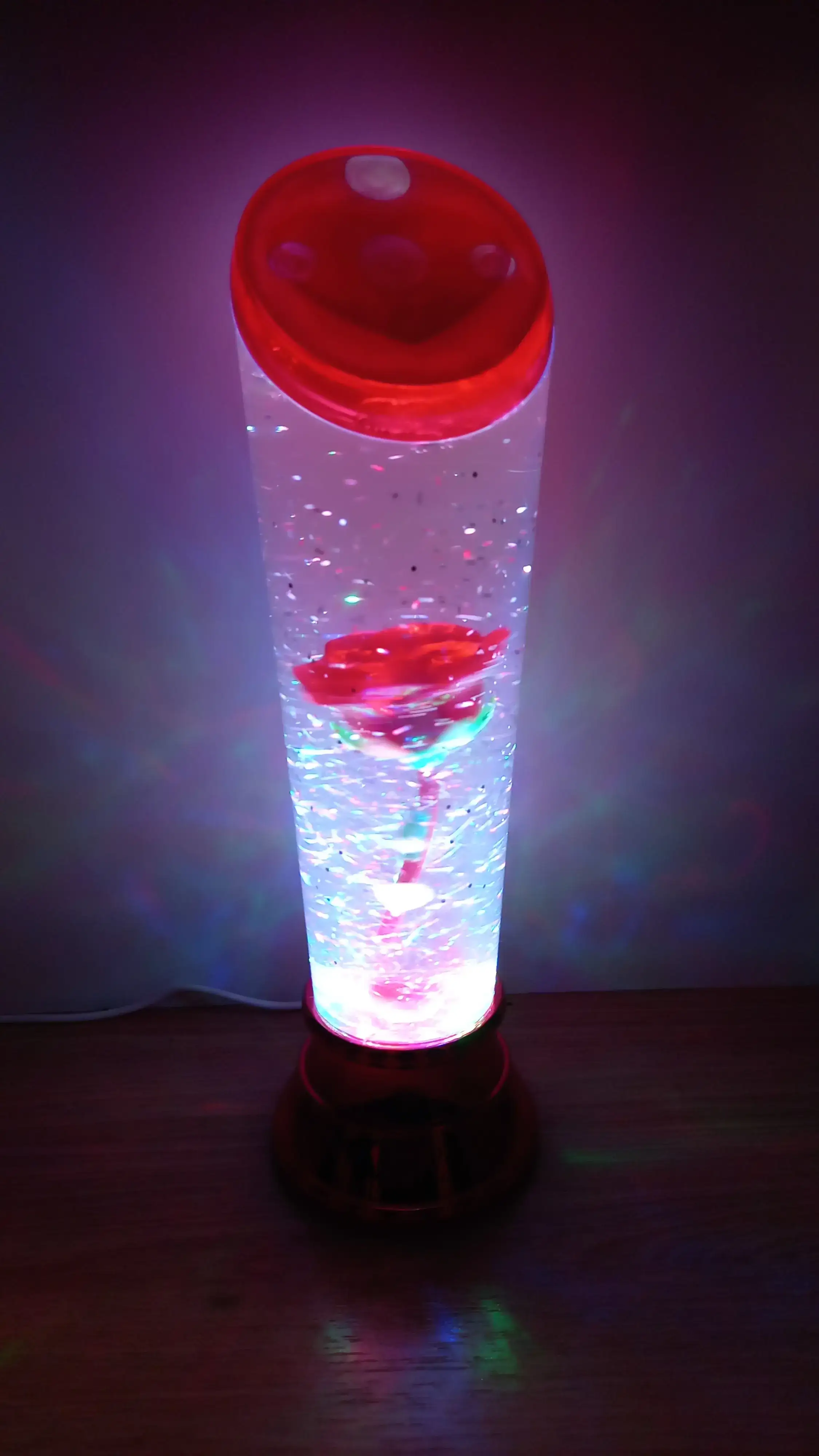 Lámpara de luces con rosa 