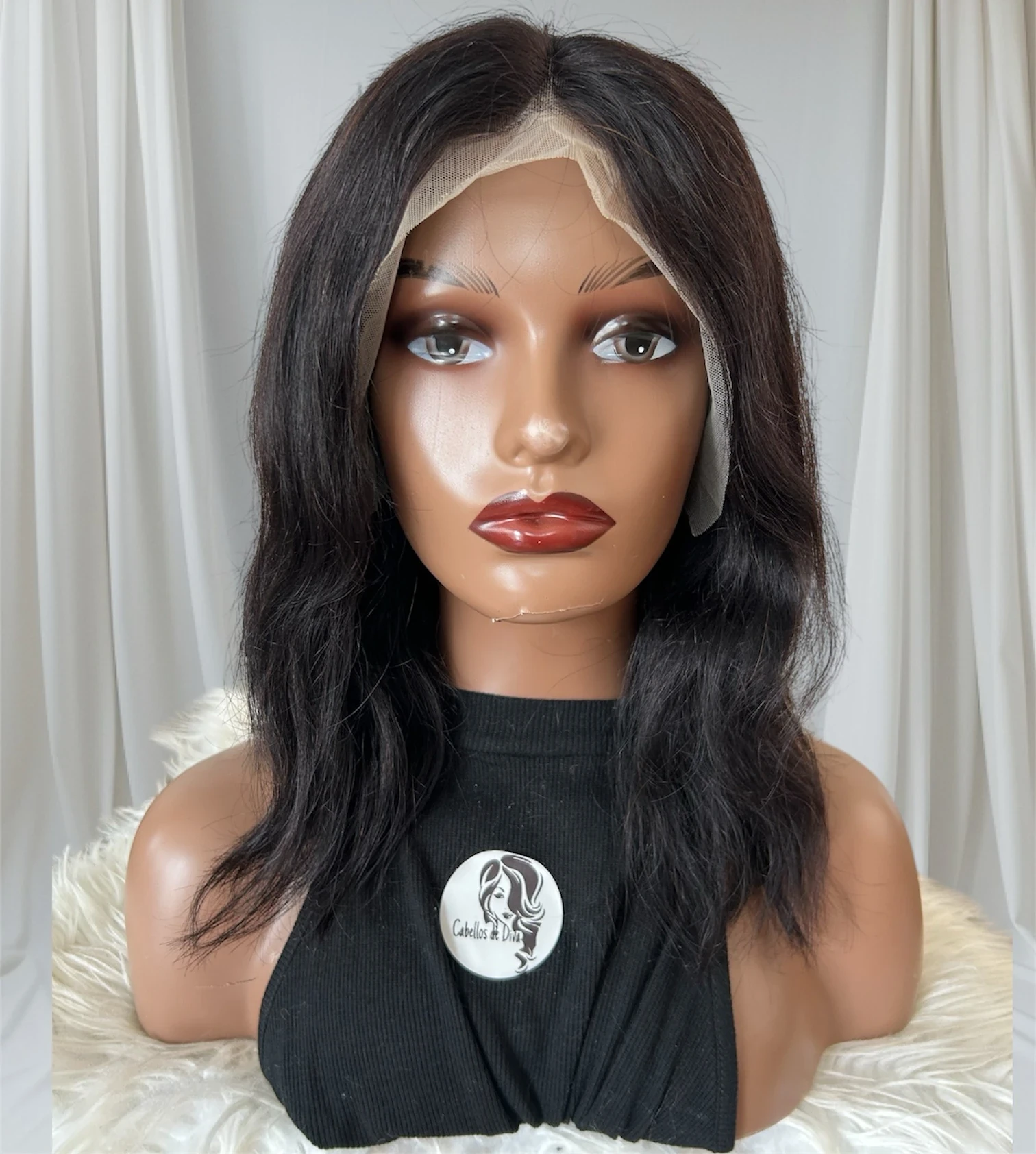 Peluca de cabello humano 14 pulgadas,frontal lace 13x4 2