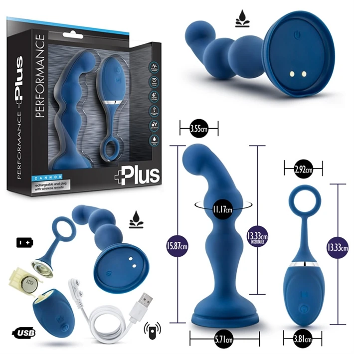 Vibrador anal con carga usb y control inalambrico