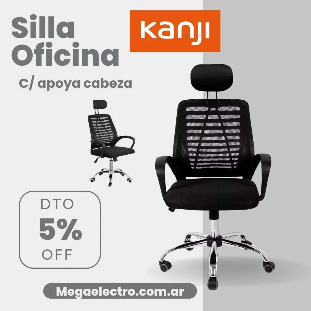 SILLA DE OFICINA CON APOYA CABEZA KANJI*