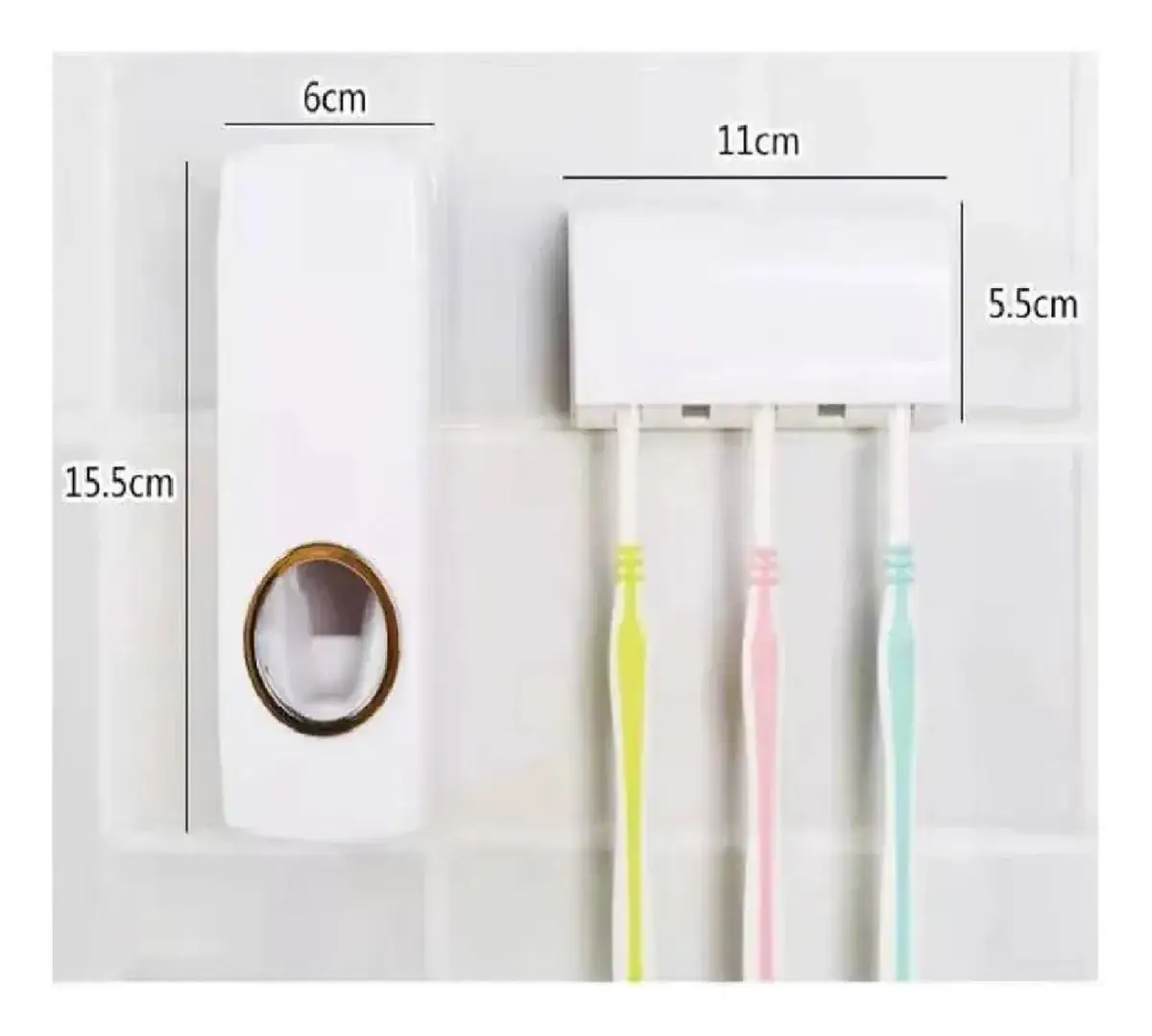 Dispensador para pasta dental con porta cepillos  3