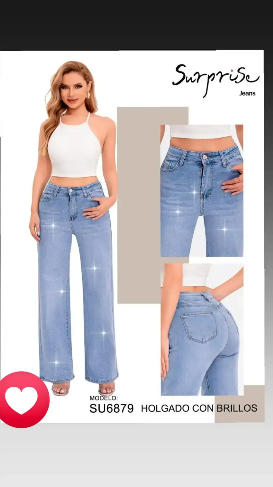 Jeans Holgado cristales #5