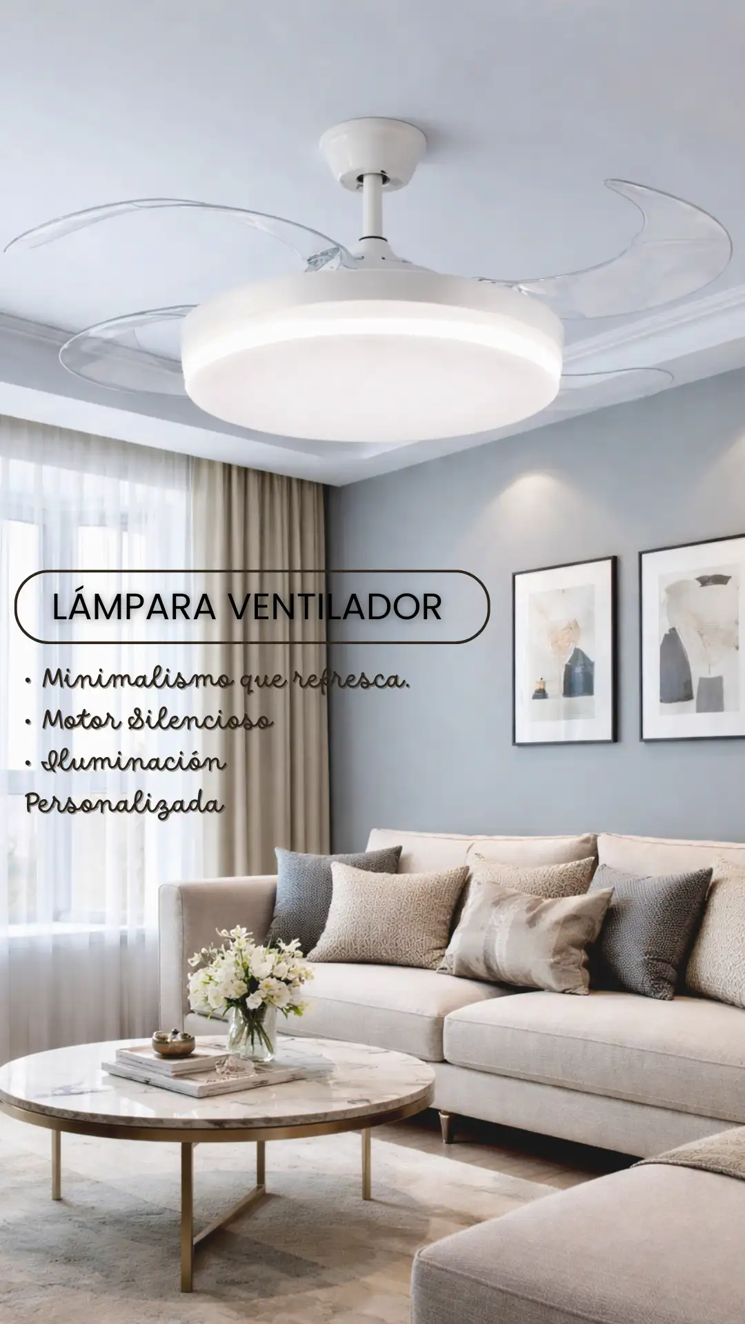 Lámpara Ventilador Decorativa Opalux 2