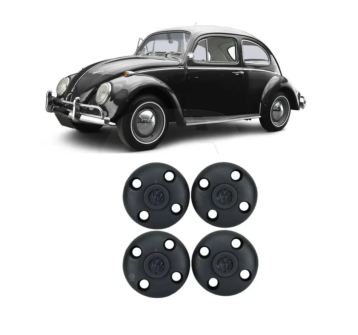 Juego tapa aros plastico Fusca / Brasilia  4x130 / 165306 / 5120