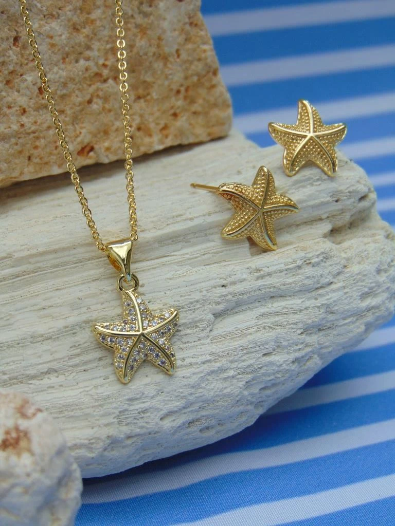 JUEGO RODIO DOR ESTRELLA DE MAR MICROCIRCONES
