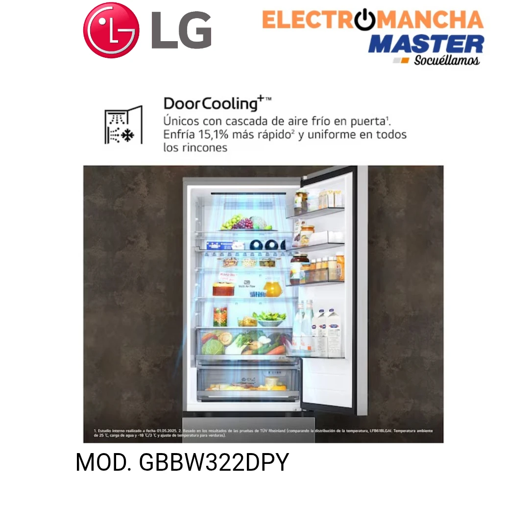 FRIGO COMBI LG GBBW322DPY NF INOX 2,03*70 CLASE D 6